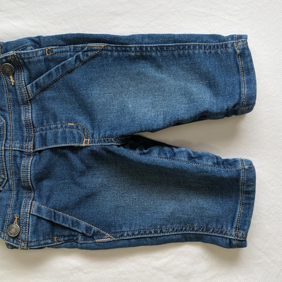 carter's soft knit denim overalls & collared bodysuit outfit set 3 months baby - Picture 4 of 12